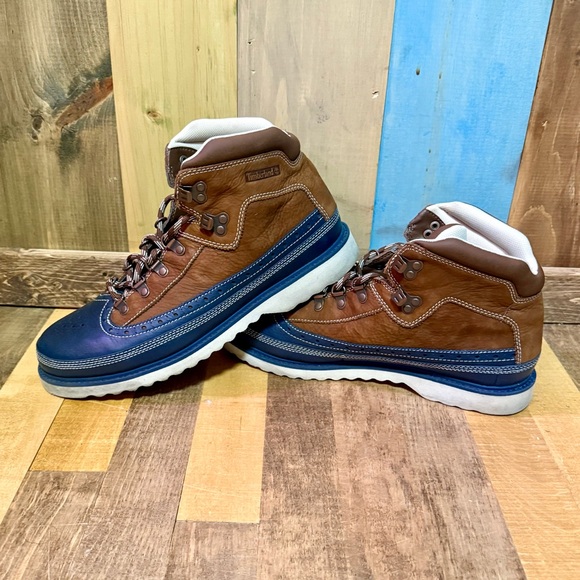 🥾 Timberland Euro Sprint Hiker Boots – A1FVC – Brown & Blue Leather – Size 10.5 - Picture 5 of 10